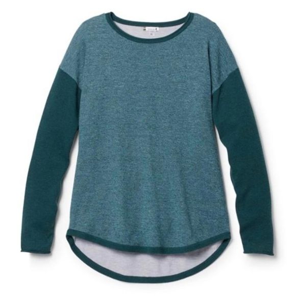 Smartwool Womens Shadow Pine Colorblock Sweater in Mist Blue/Twilight Marl - XS - Picture 7 of 9